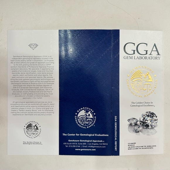 14 kt Rose Gold Morganite Beryl and Diamond Ring. Size 7. Ppwk incl. - Picture 9 of 16